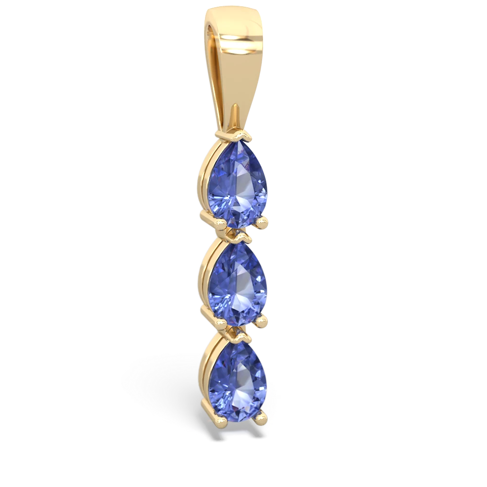 Lab Sapphire Dew Drops 14K Yellow Gold pendant P2251