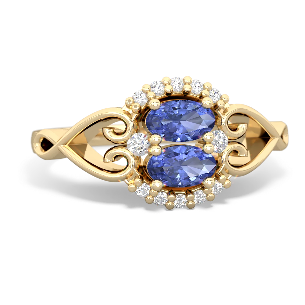 Tanzanite Love Nest 14K Yellow Gold ring R5860