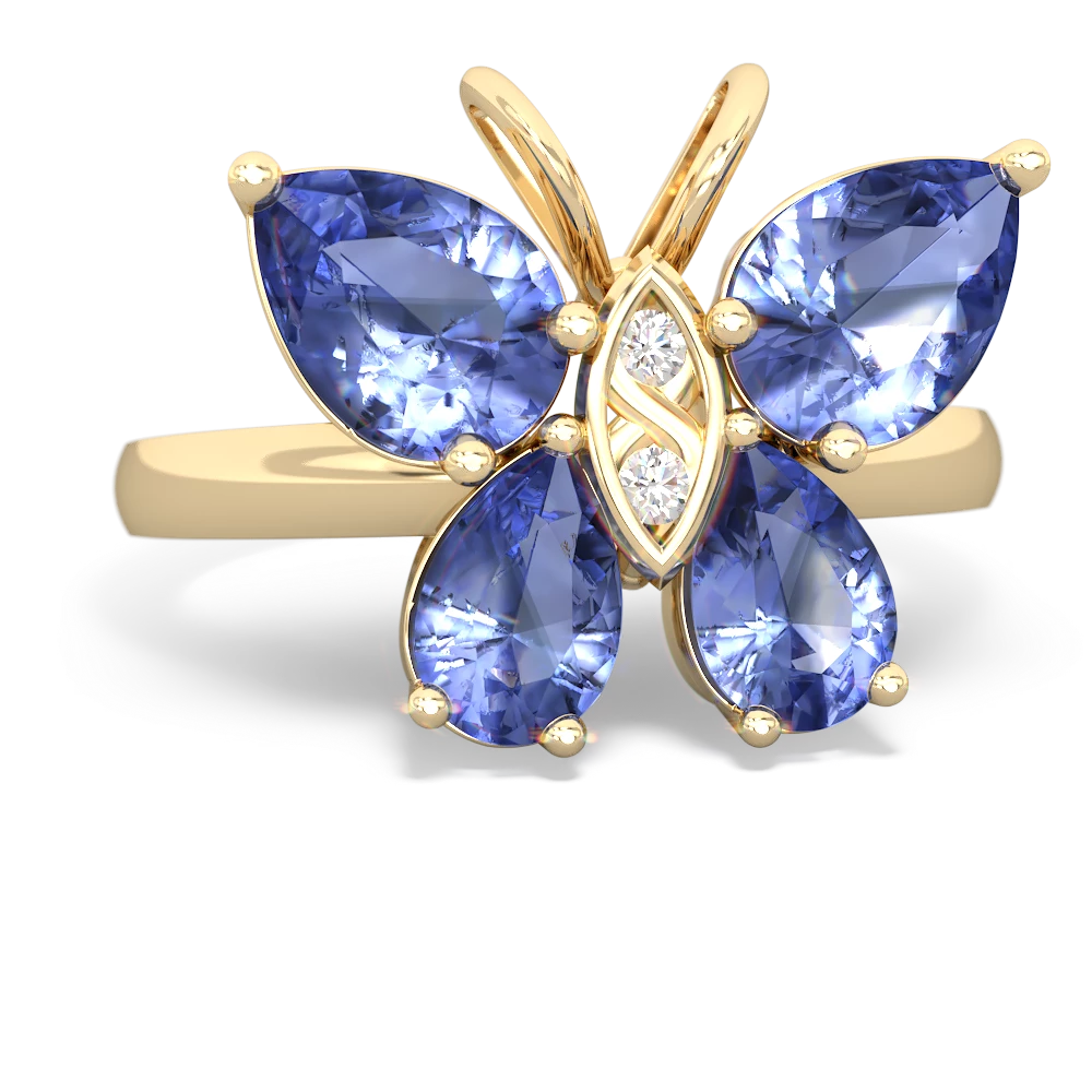 Tanzanite Butterfly 14K Yellow Gold ring R2215