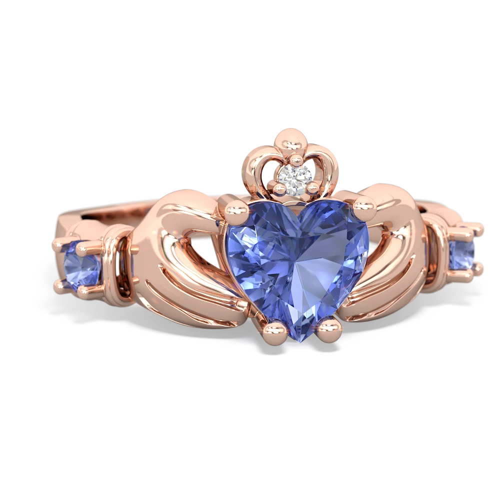 Lab Sapphire Claddagh Keepsake 14K Rose Gold ring R5245