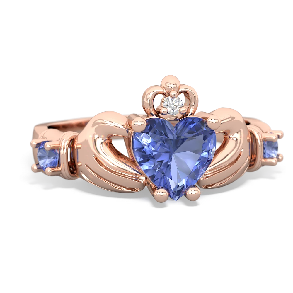 Aquamarine Claddagh Keepsake 14K Rose Gold ring R5245