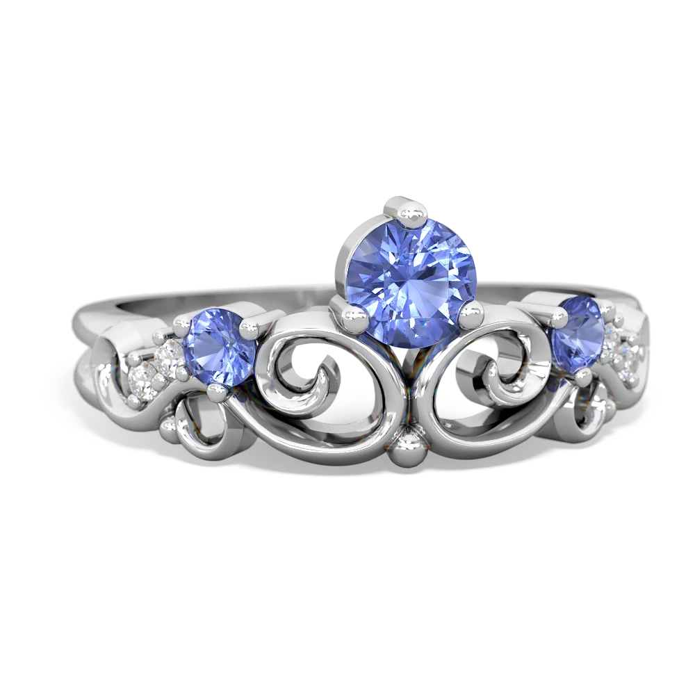 Blue Topaz Crown Keepsake 14K White Gold ring R5740