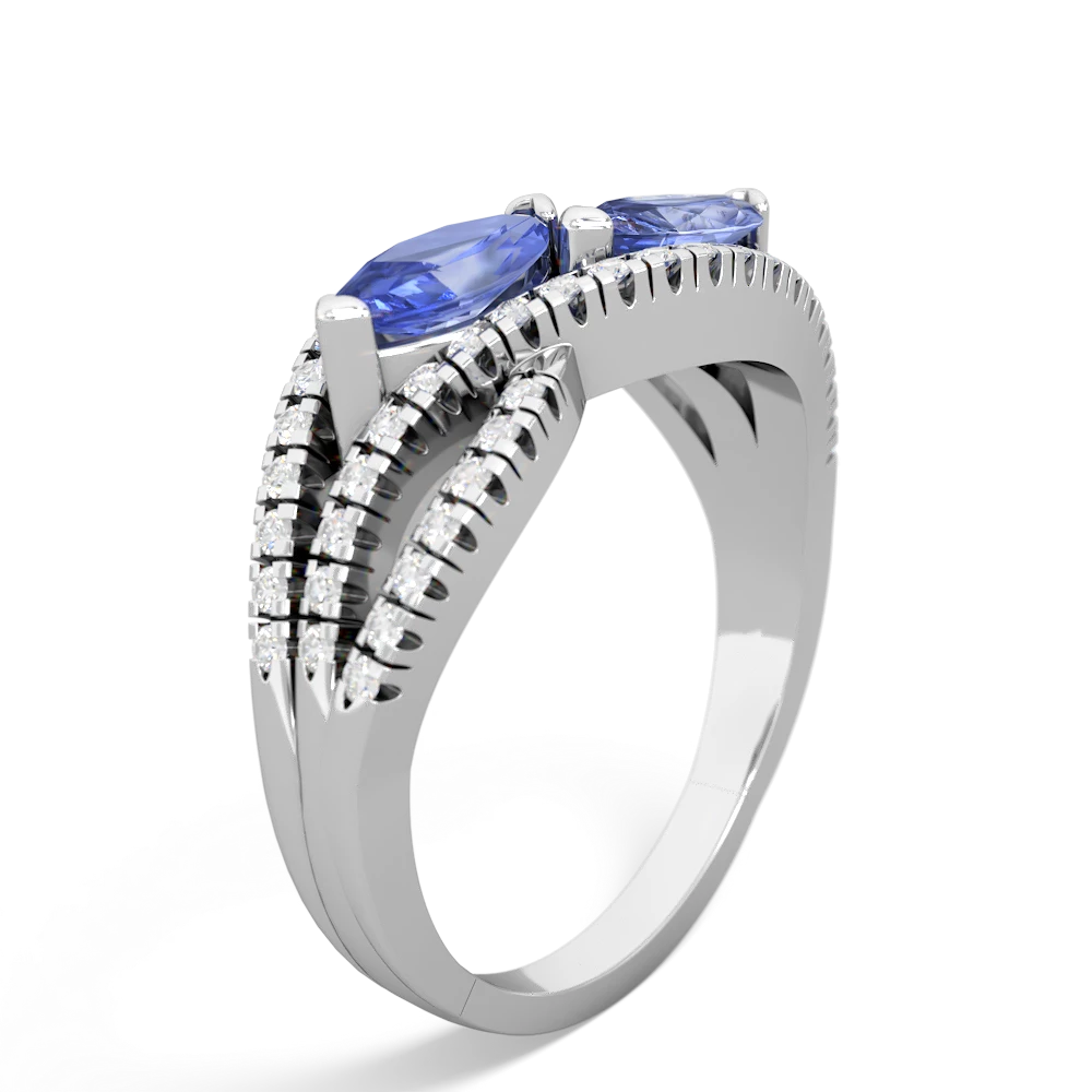 Tanzanite Diamond Rivers 14K White Gold ring R3070