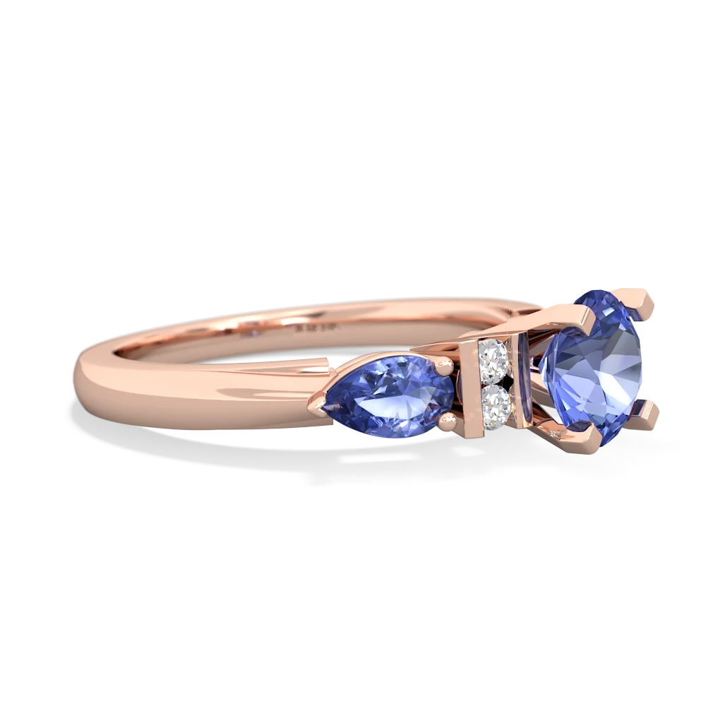 Sapphire 6Mm Round Eternal Embrace Engagement 14K Rose Gold ring R2005