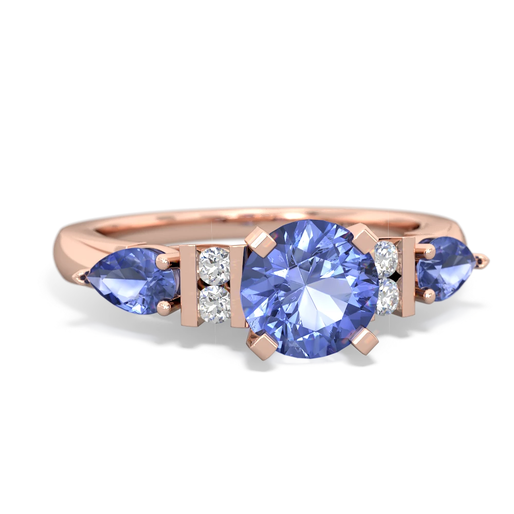 Tanzanite 6Mm Round Eternal Embrace Engagement 14K Rose Gold ring R2005