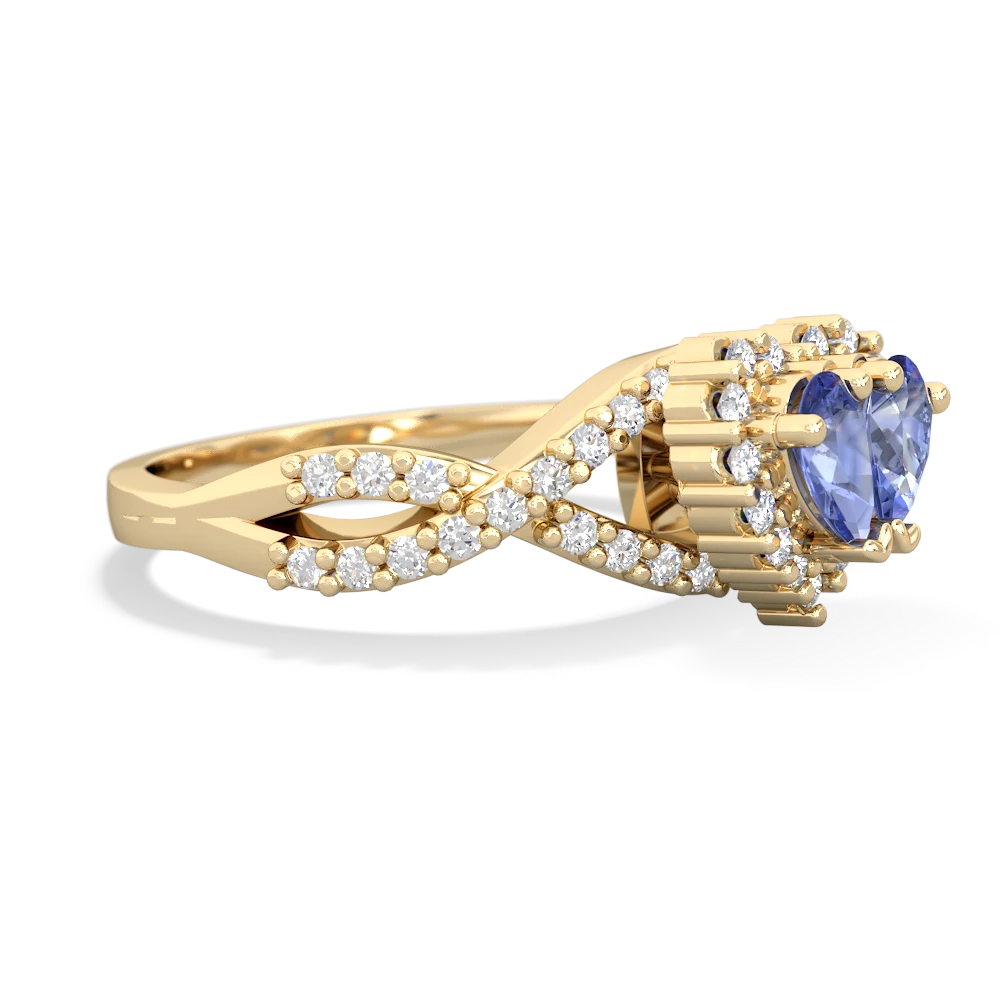 Tanzanite Diamond Twist 'One Heart' 14K Yellow Gold ring R2640HRT