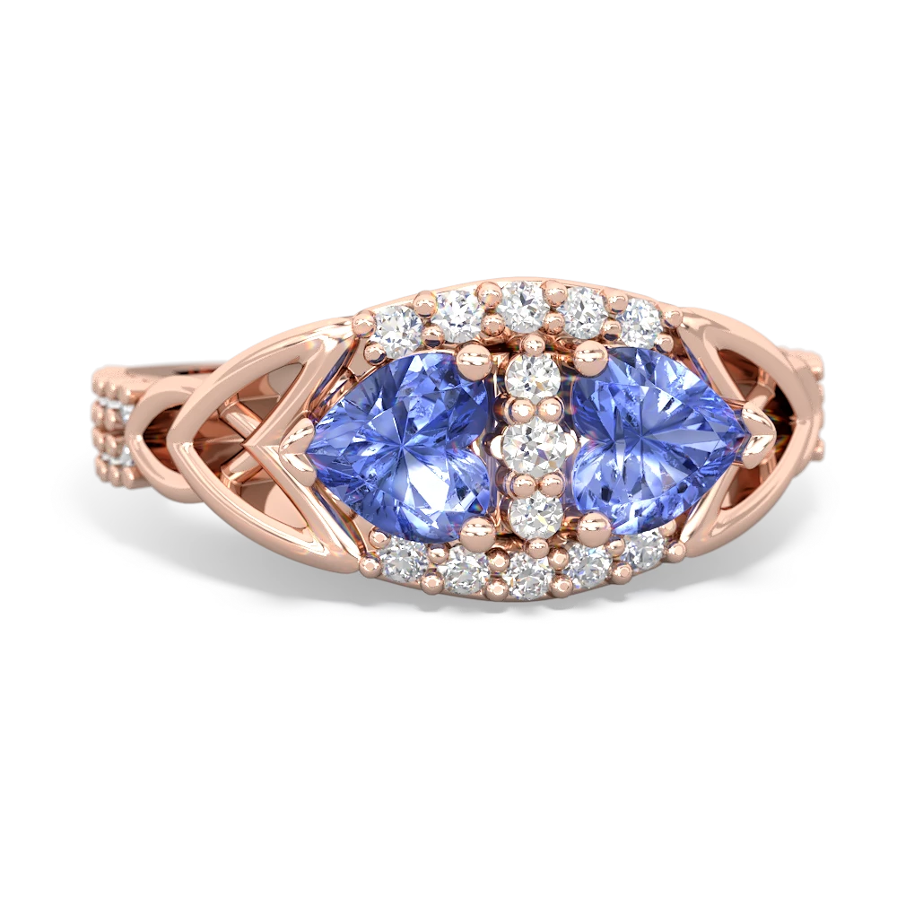 Tanzanite Sparkling Celtic Knot 14K Rose Gold ring R2645