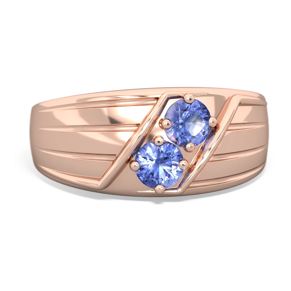 Tanzanite Men's Streamline 14K Rose Gold ring R0460