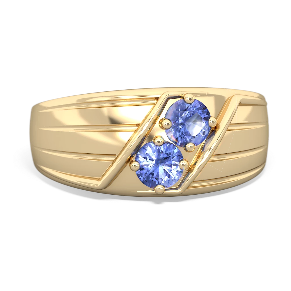 Tanzanite Men's Streamline 14K Yellow Gold ring R0460