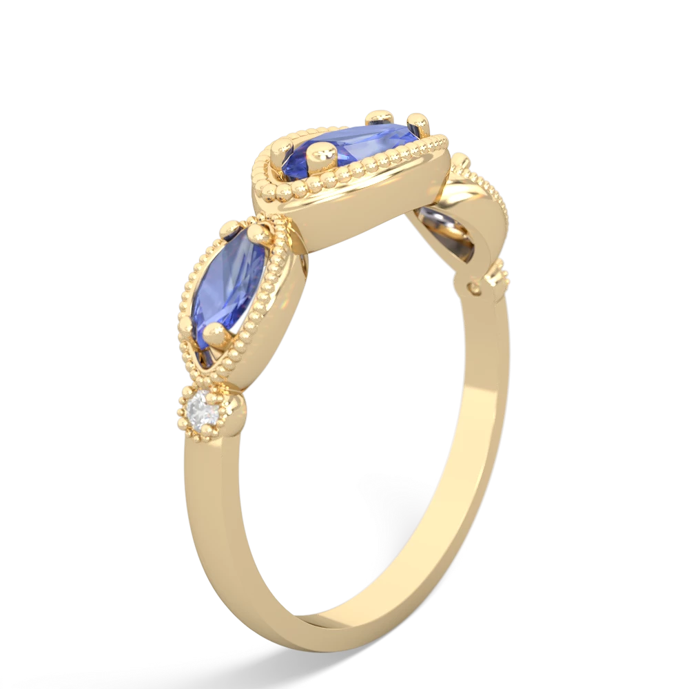 Sapphire Milgrain Marquise 14K Yellow Gold ring R5700