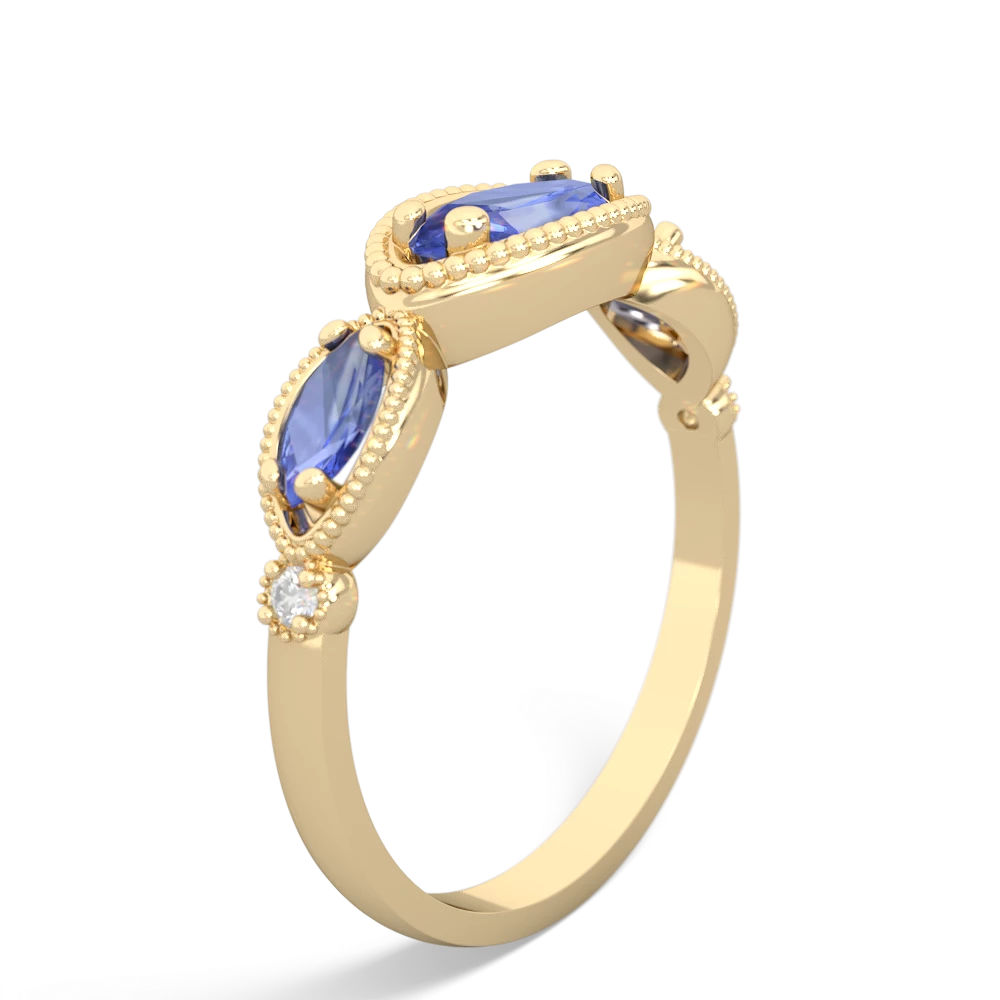 London Topaz Milgrain Marquise 14K Yellow Gold ring R5700