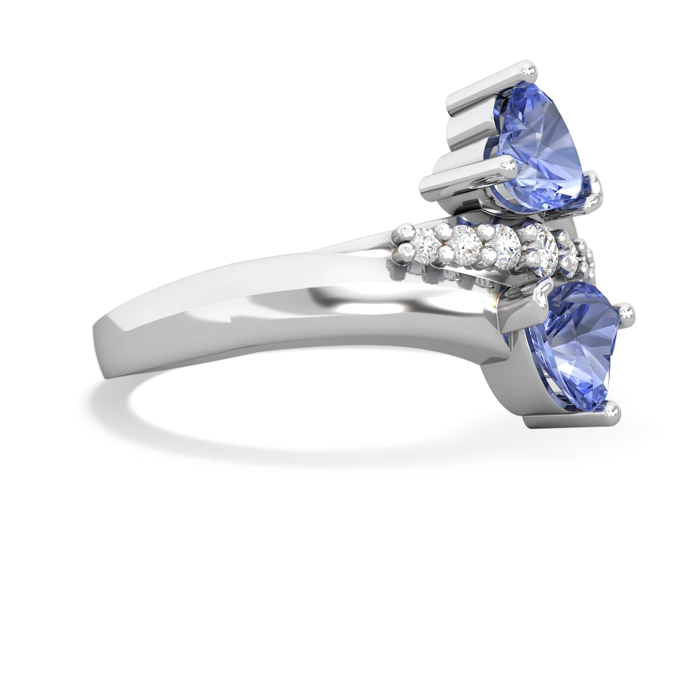 Tanzanite Heart To Heart 14K White Gold ring R2064