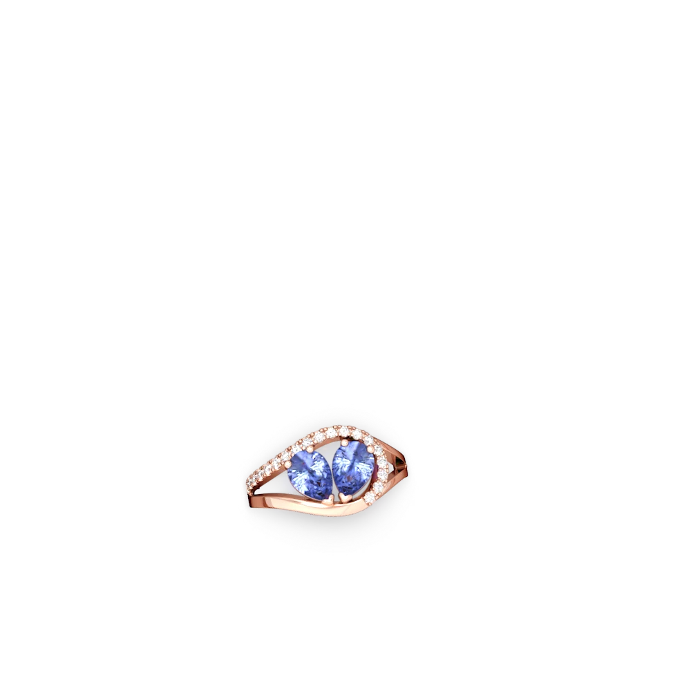 Tanzanite Nestled Heart Keepsake 14K Rose Gold ring R5650