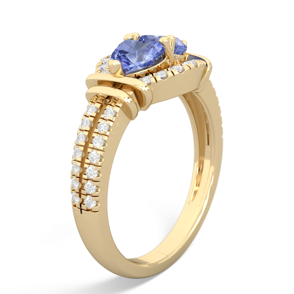 Tanzanite Art-Deco Keepsake 14K Yellow Gold ring R5630