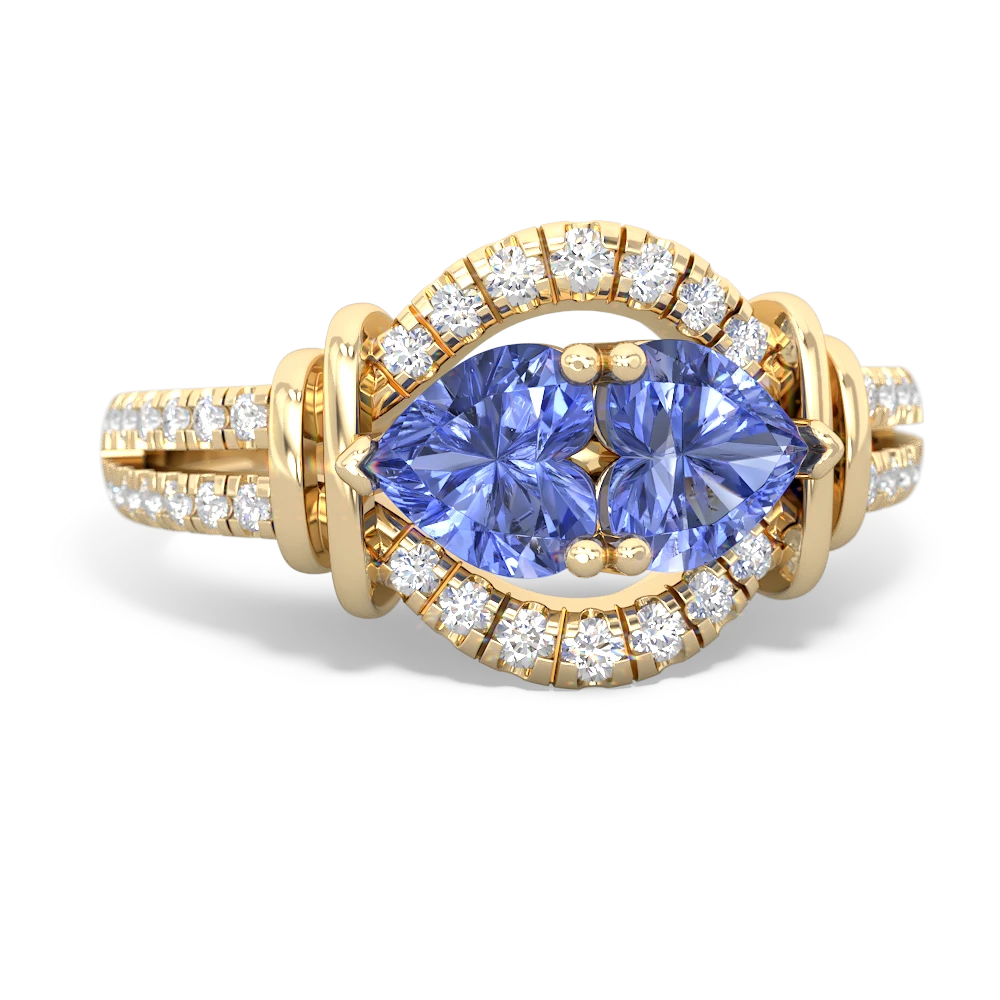 Tanzanite Art-Deco Keepsake 14K Yellow Gold ring R5630