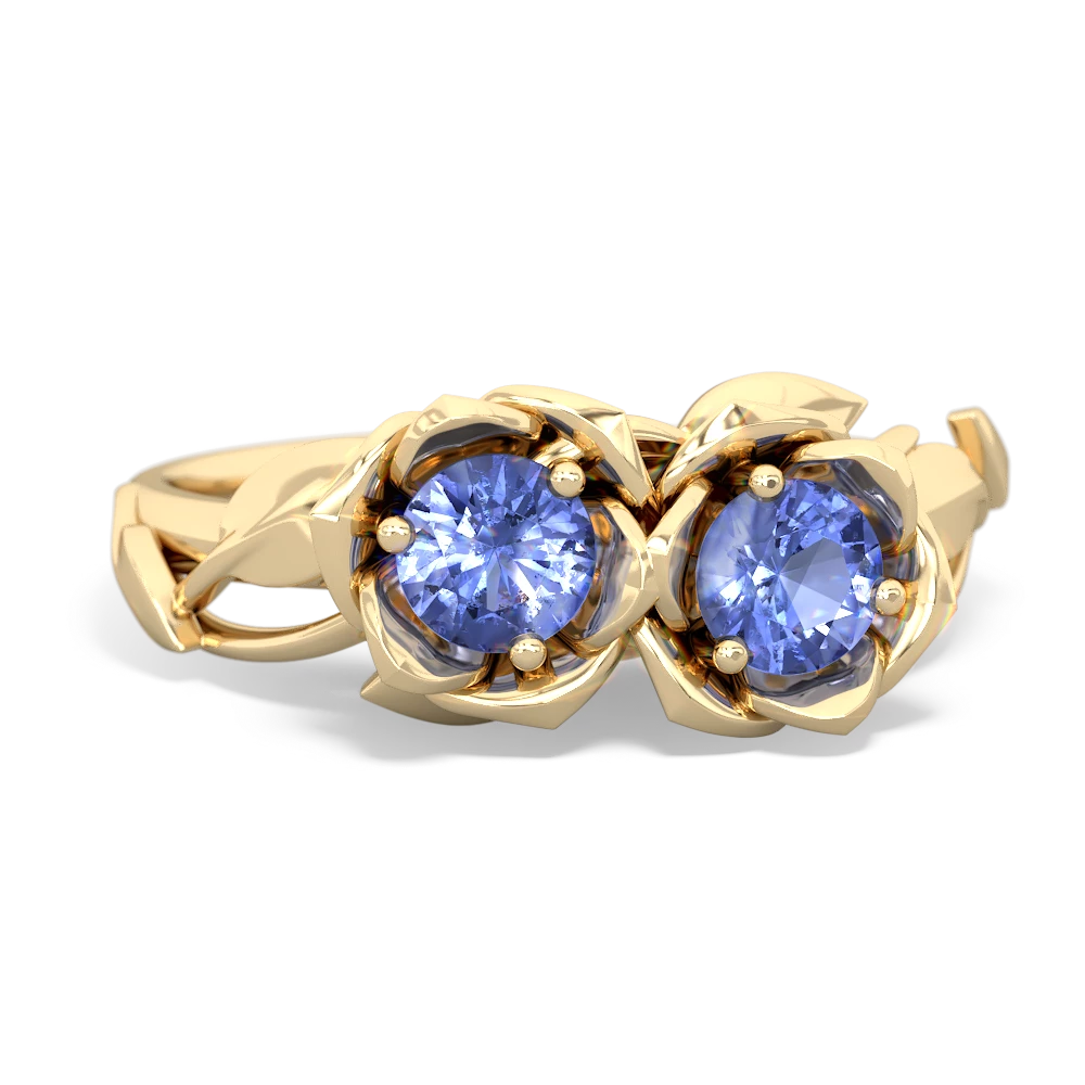 Tanzanite Rose Garden 14K Yellow Gold ring R5510