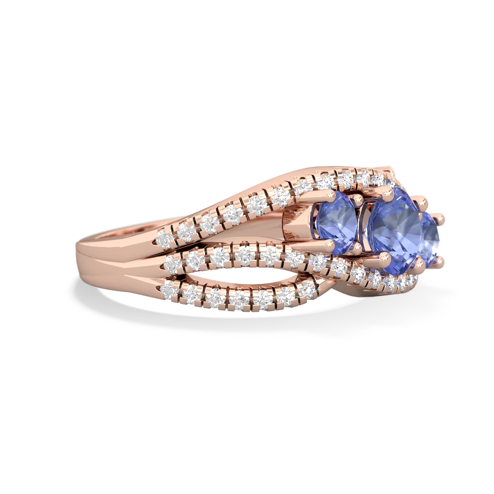 Sapphire Three Stone Aurora 14K Rose Gold ring R3080