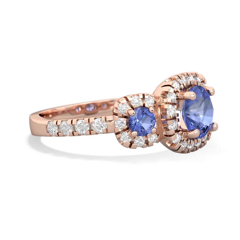 London Topaz Regal Halo 14K Rose Gold ring R5350