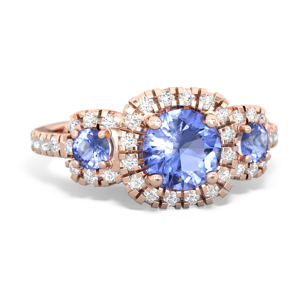 London Topaz Regal Halo 14K Rose Gold ring R5350