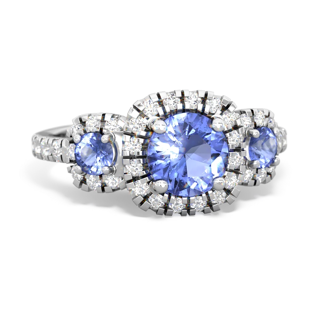 Aquamarine Regal Halo 14K White Gold ring R5350