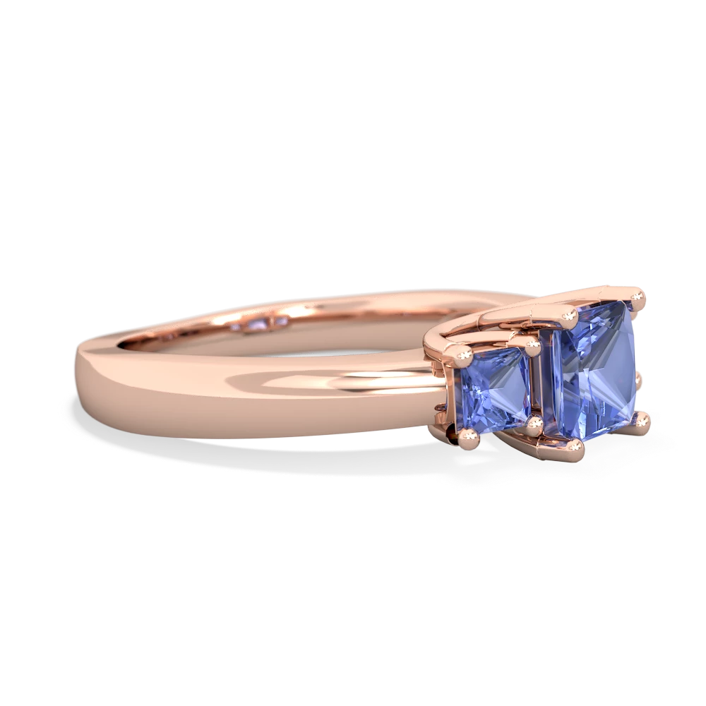 Blue Topaz Three Stone Trellis 14K Rose Gold ring R4015