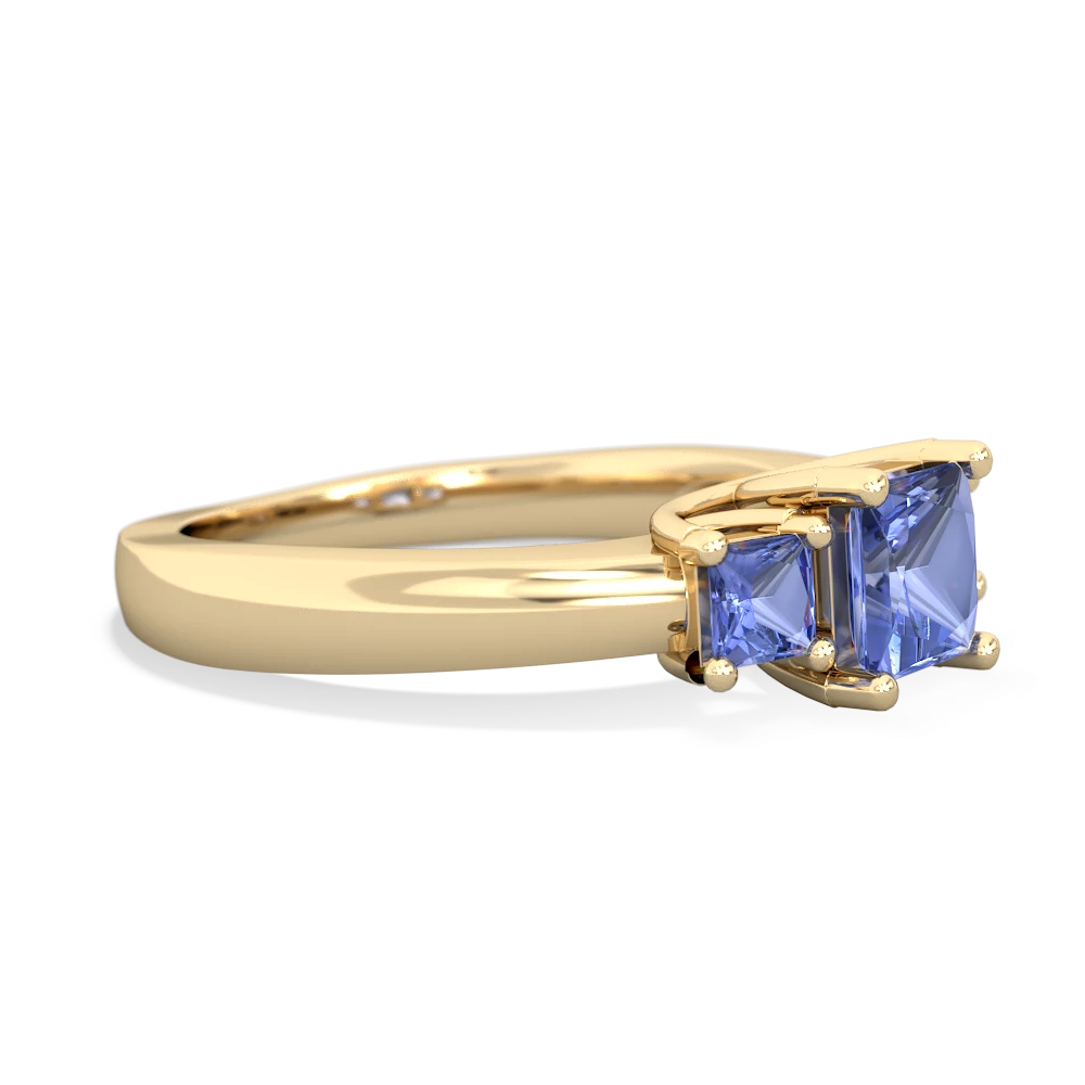 London Topaz Three Stone Trellis 14K Yellow Gold ring R4015