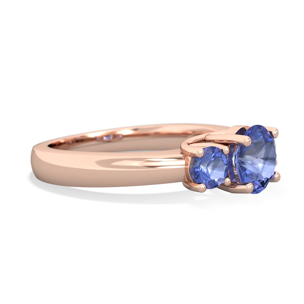 Opal Three Stone Round Trellis 14K Rose Gold ring R4018