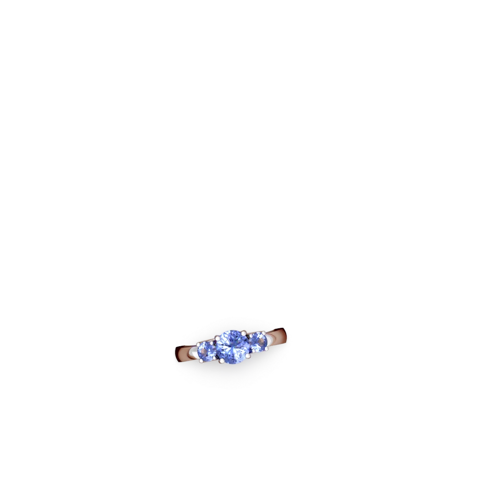 Peridot Three Stone Round Trellis 14K White Gold ring R4018