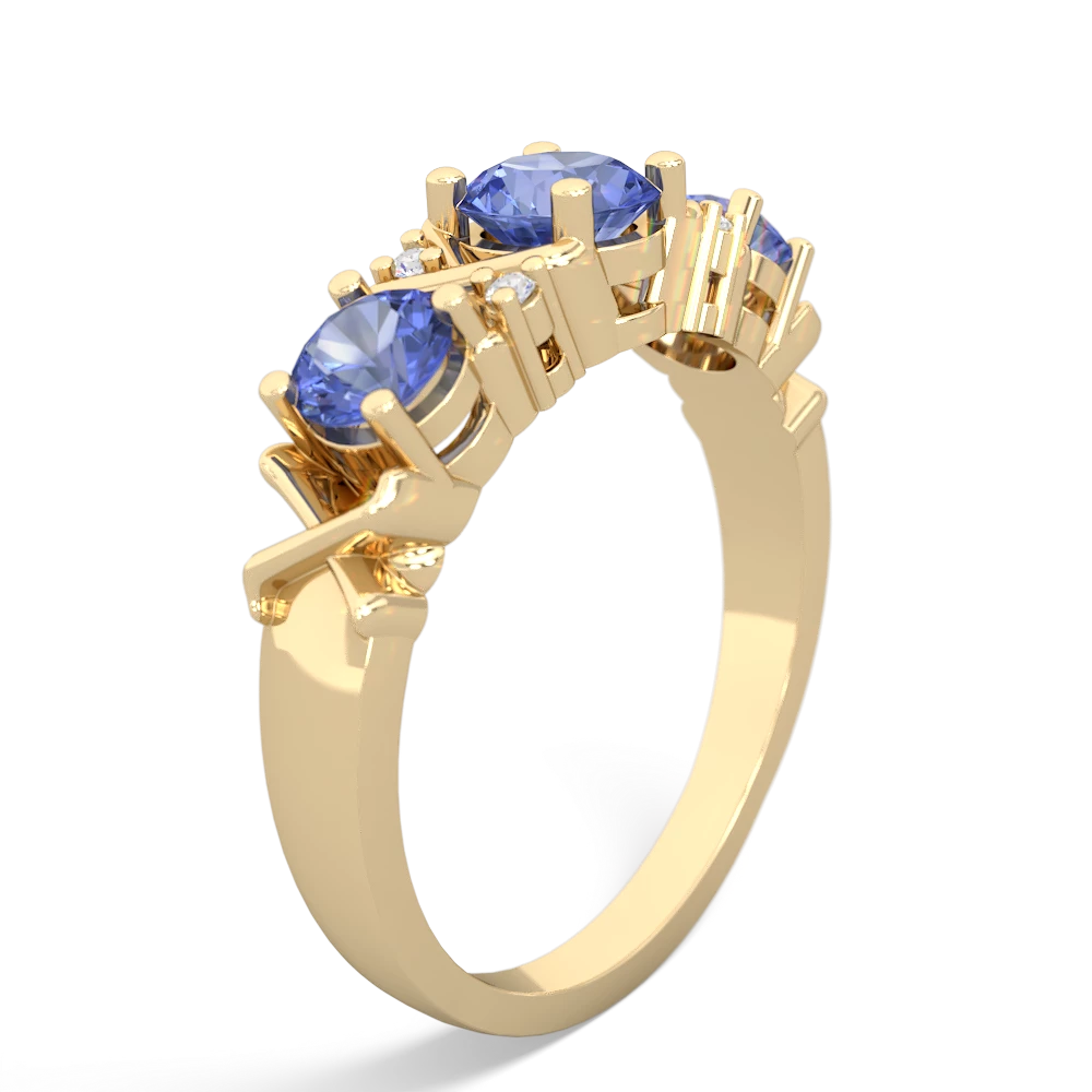 Sapphire Hugs And Kisses 14K Yellow Gold ring R5016