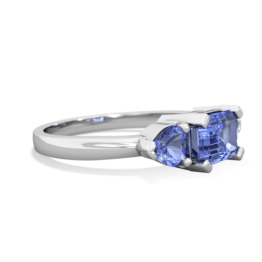 London Topaz Three Stone 14K White Gold ring R5235