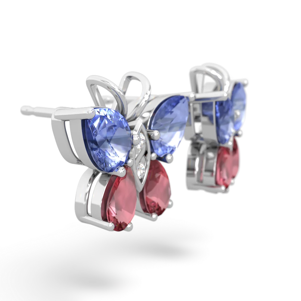 Tanzanite Butterfly 14K White Gold earrings E2215