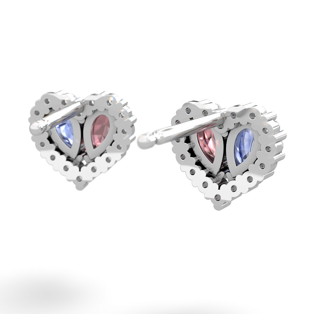 Tanzanite Halo 14K White Gold earrings E7008