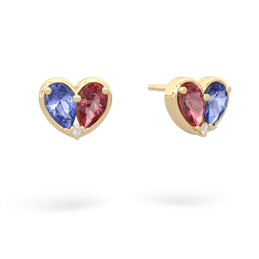 Tanzanite 'Our Heart' 14K Yellow Gold earrings E5072