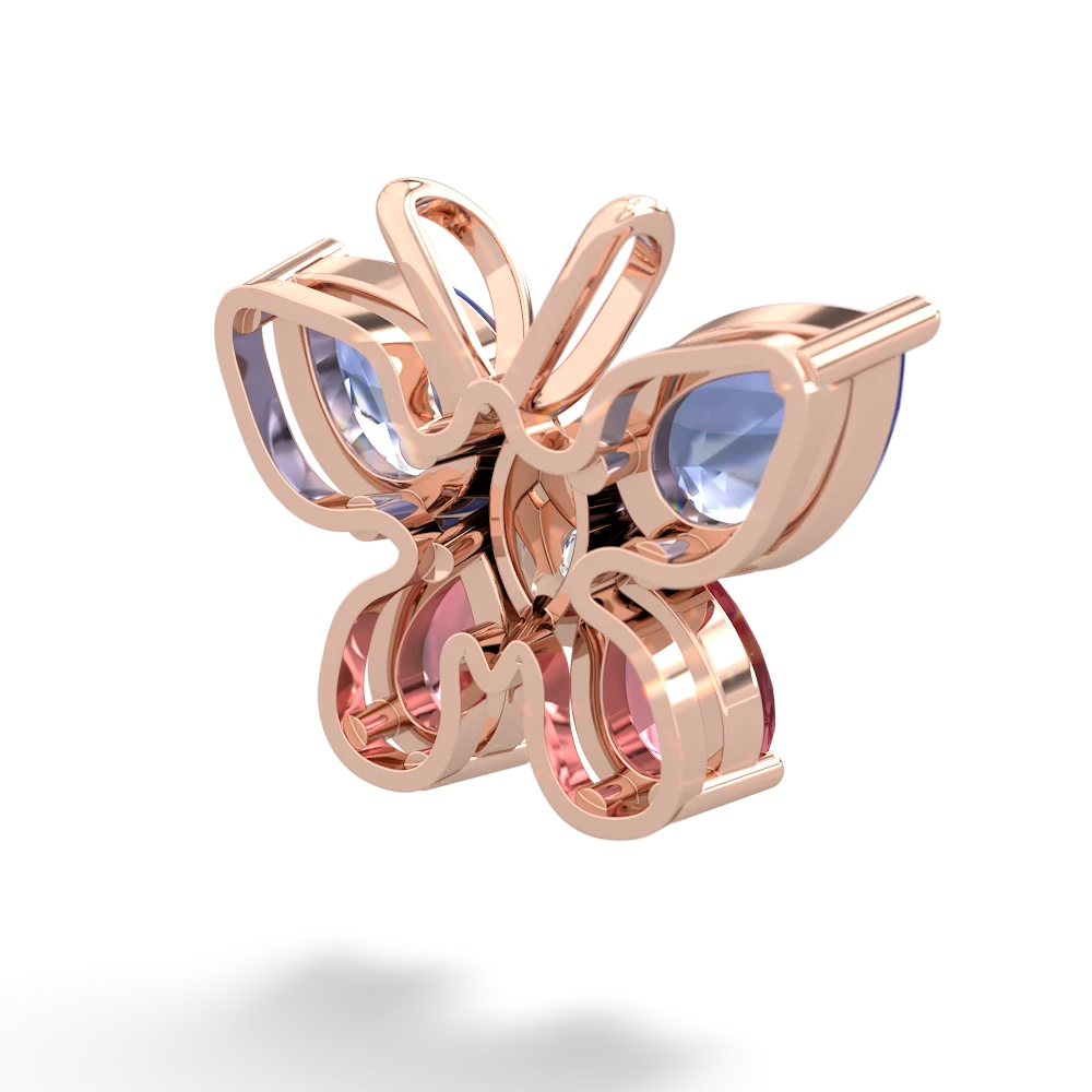 Tanzanite Butterfly 14K Rose Gold pendant P2215