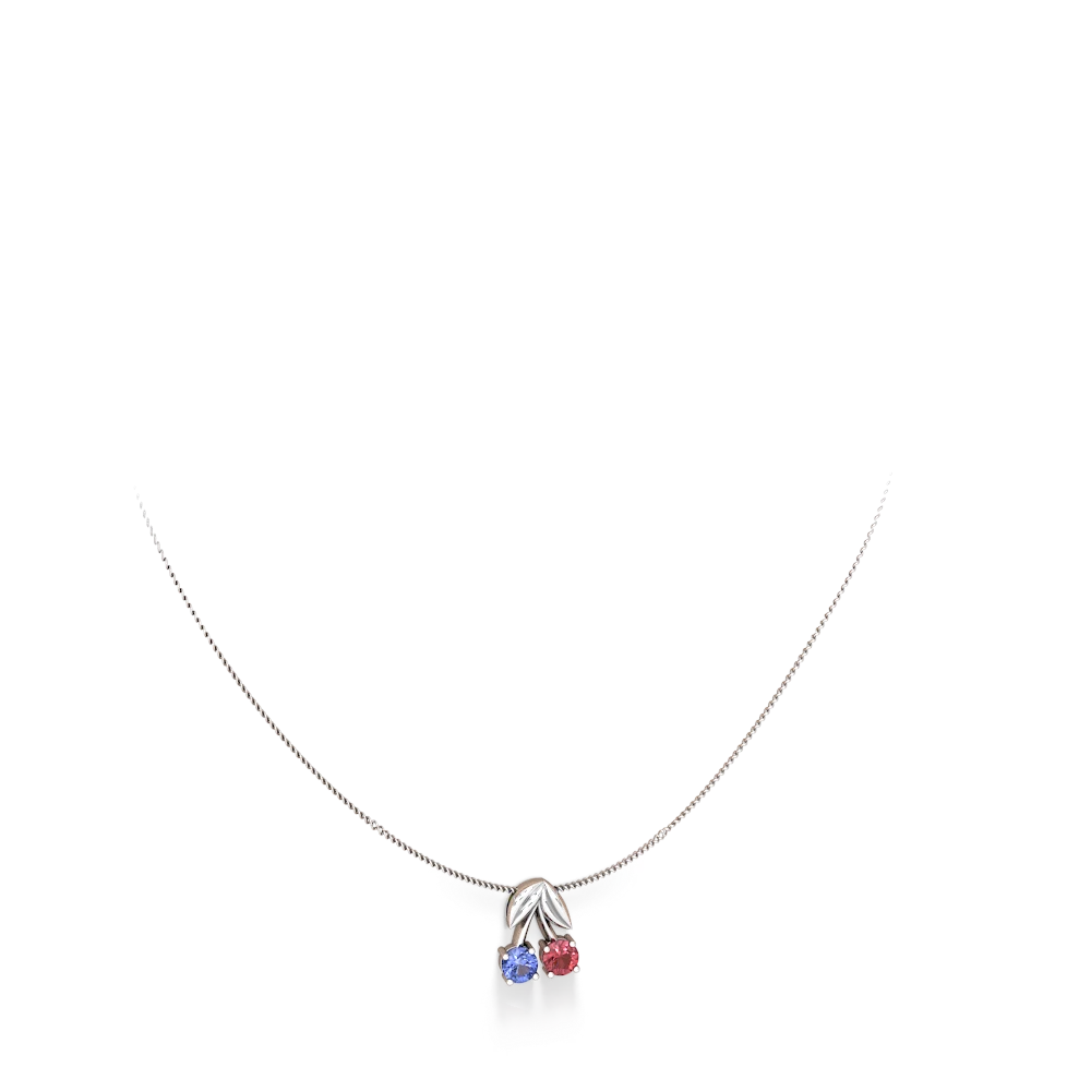 Tanzanite Sweet Cherries 14K White Gold pendant P7001