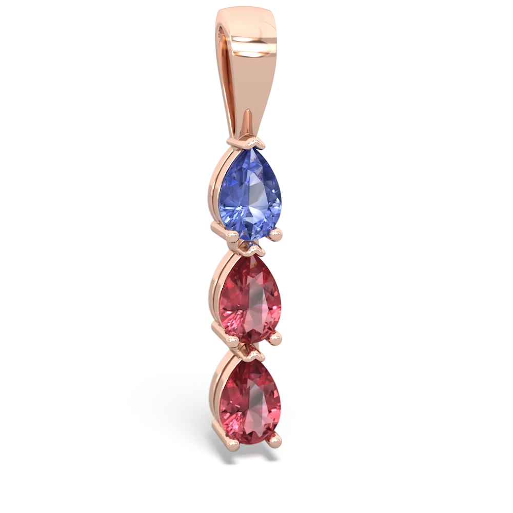 Tanzanite Dew Drops 14K Rose Gold pendant P2251