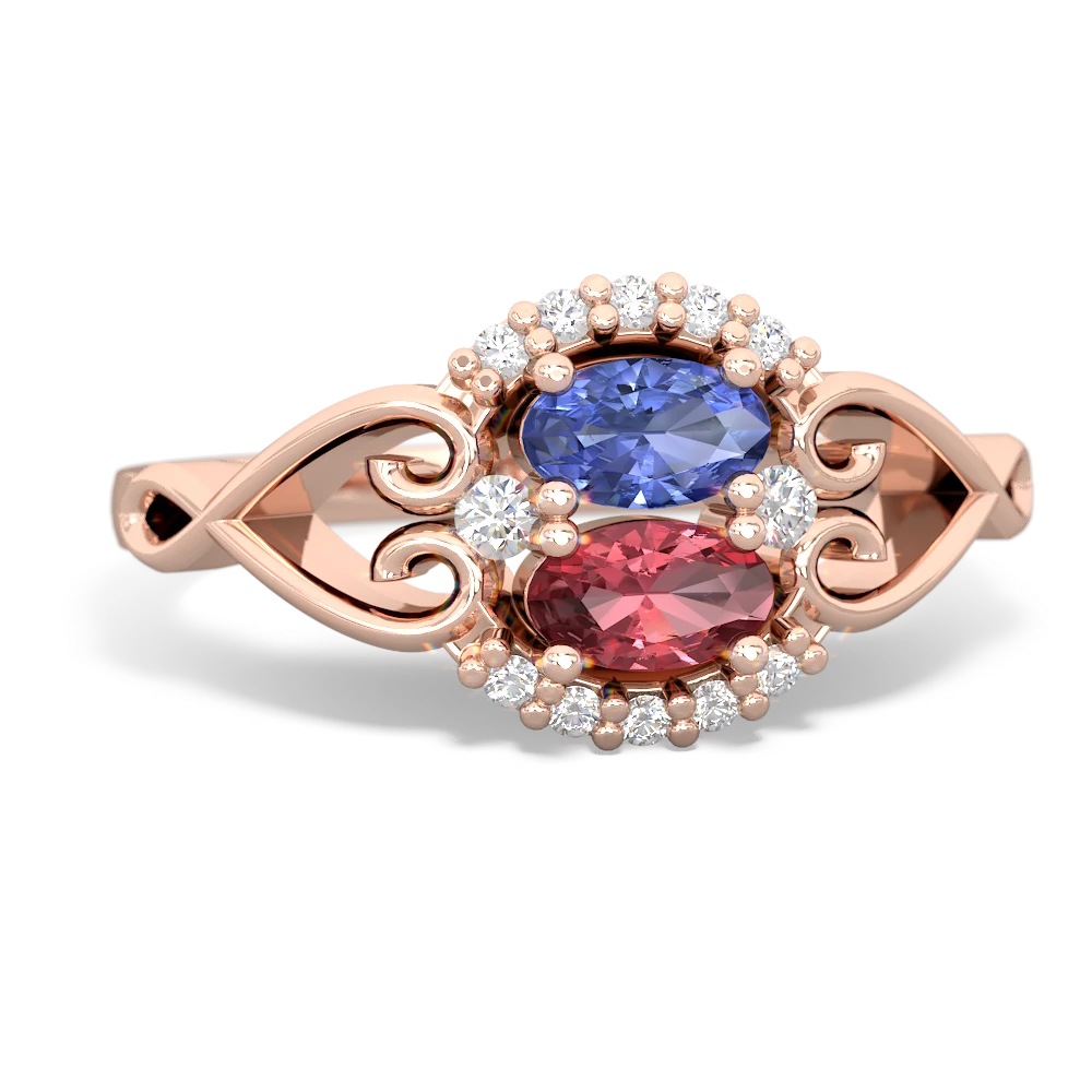 Tanzanite Love Nest 14K Rose Gold ring R5860