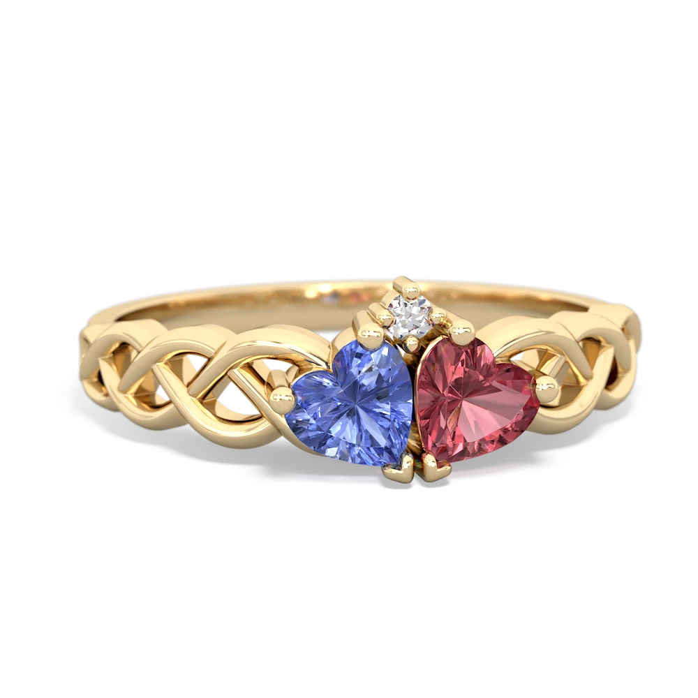 Tanzanite Heart To Heart Braid 14K Yellow Gold ring R5870