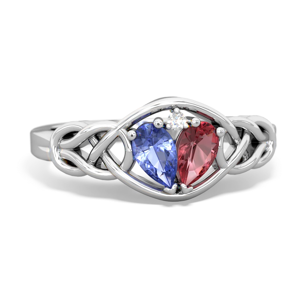 Tanzanite Celtic Love Knot 14K White Gold ring R5420