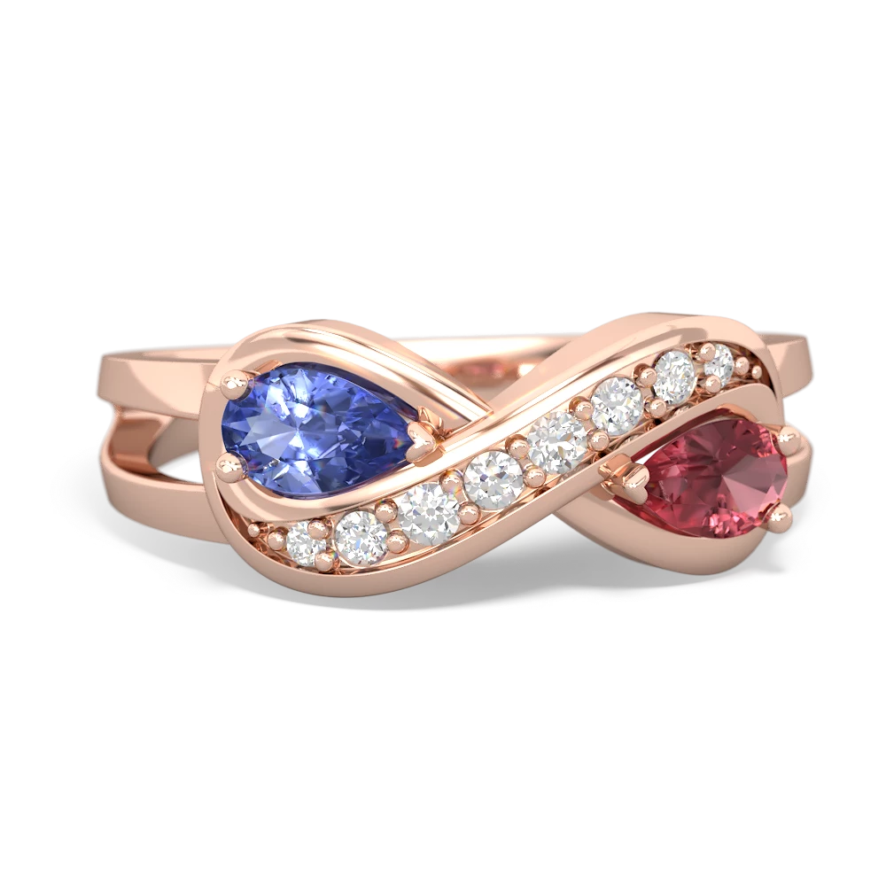 Tanzanite Diamond Infinity 14K Rose Gold ring R5390