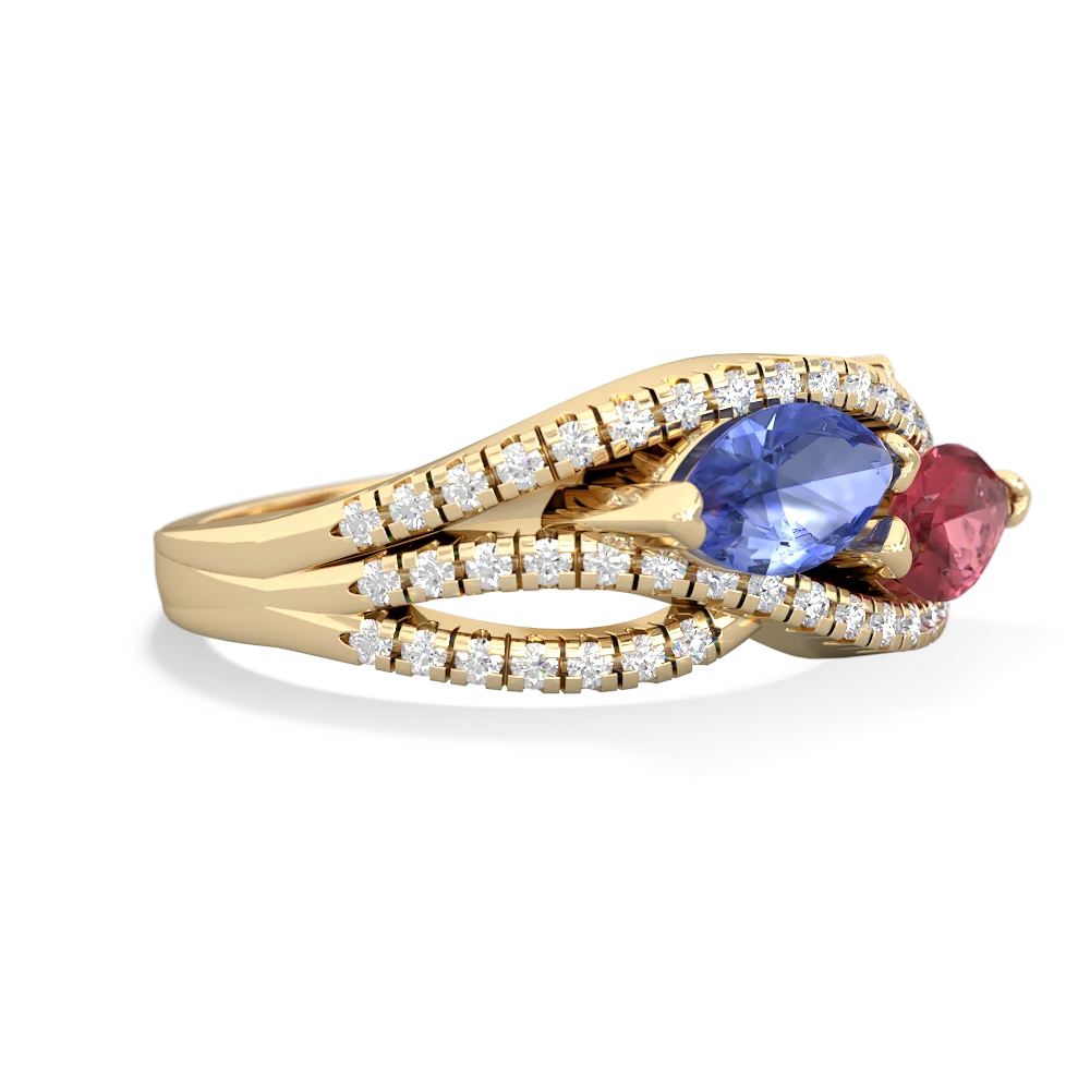 Tanzanite Diamond Rivers 14K Yellow Gold ring R3070