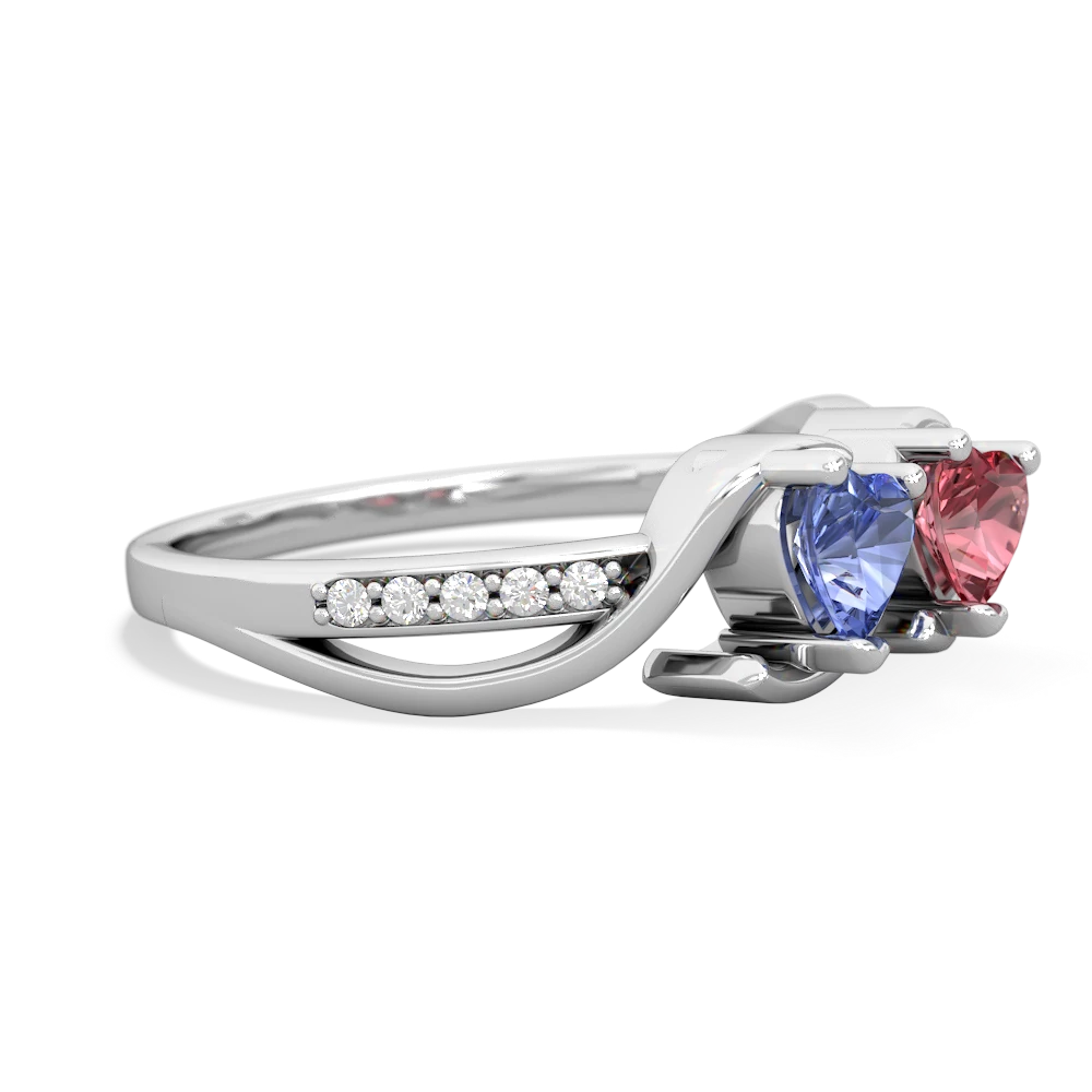 Tanzanite Side By Side 14K White Gold ring R3090