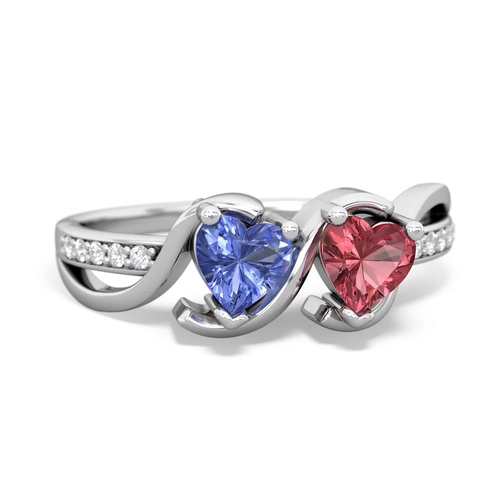 Tanzanite Side By Side 14K White Gold ring R3090