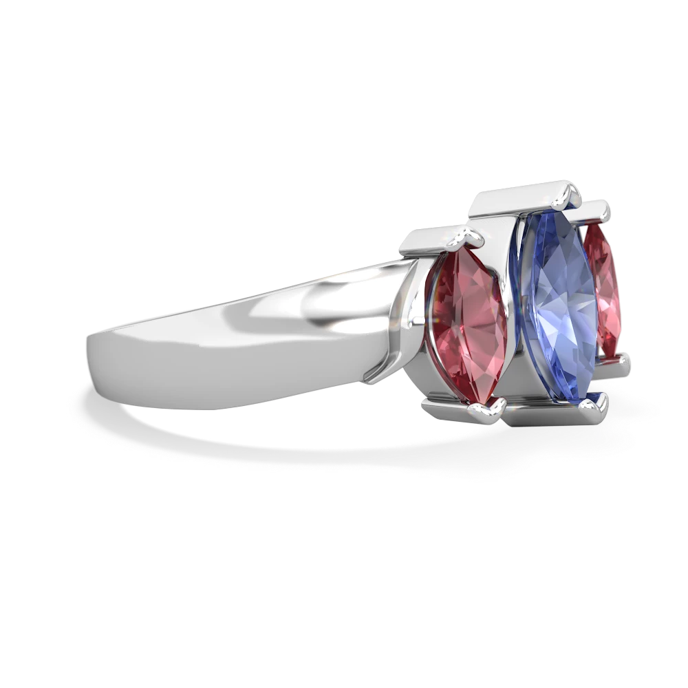 Tanzanite Three Peeks 14K White Gold ring R2433