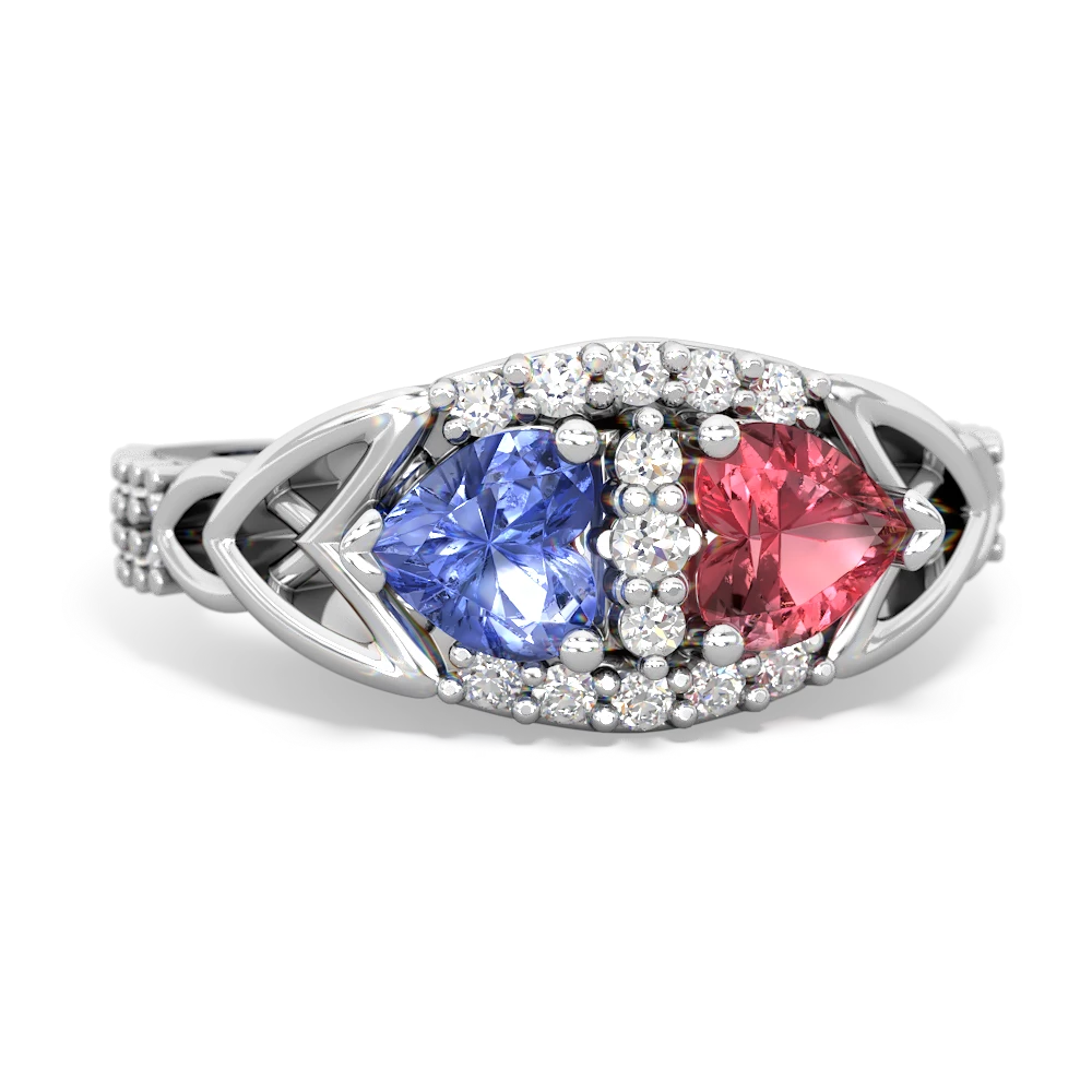 Tanzanite Sparkling Celtic Knot 14K White Gold ring R2645