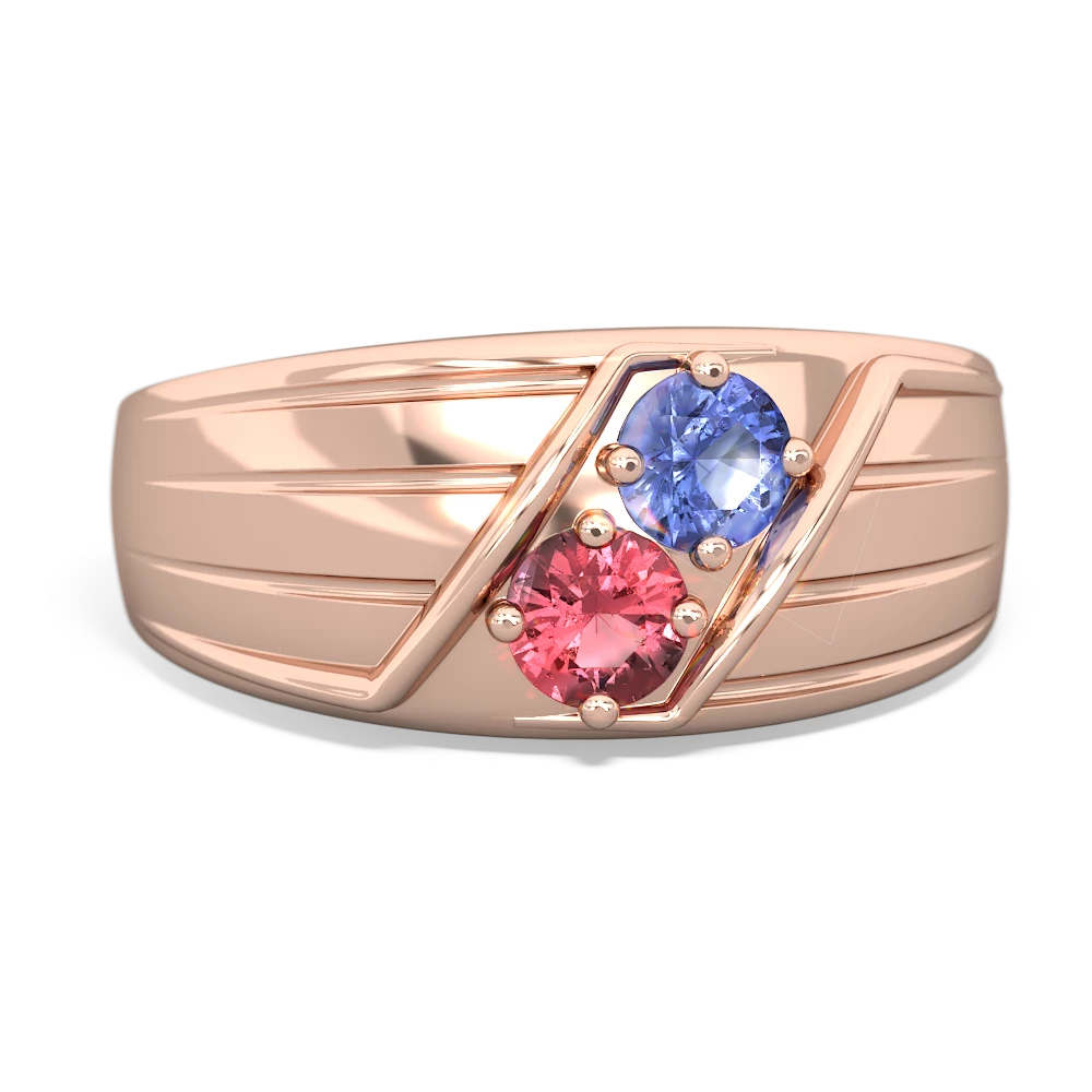 Tanzanite Men's Streamline 14K Rose Gold ring R0460