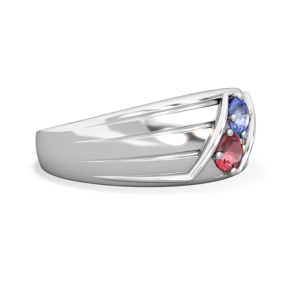 Tanzanite Men's Streamline 14K White Gold ring R0460