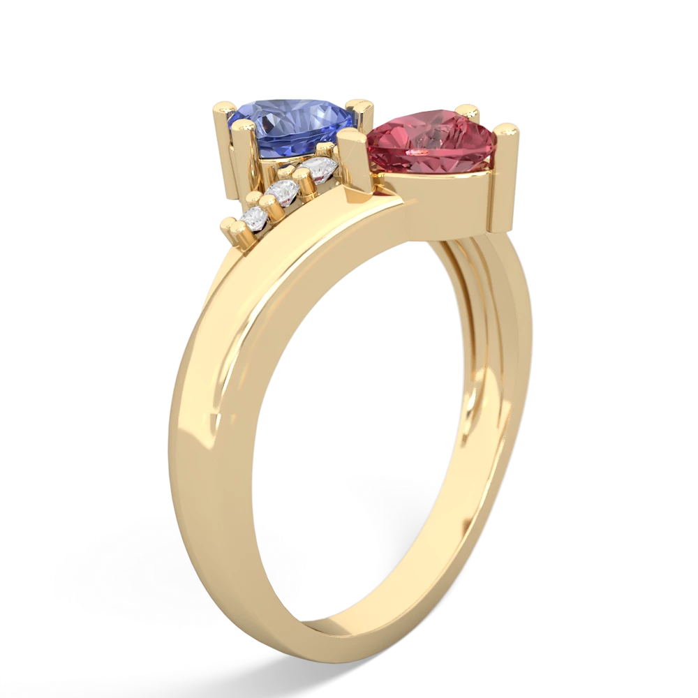 Tanzanite Heart To Heart 14K Yellow Gold ring R2064