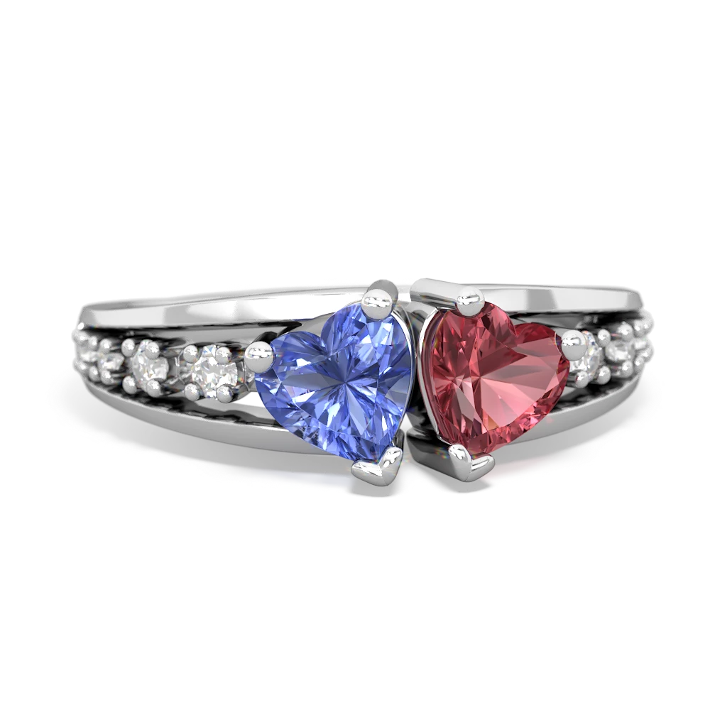 Tanzanite Heart To Heart 14K White Gold ring R3342