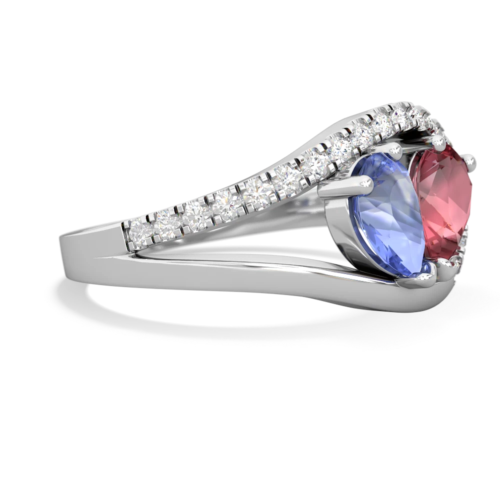 Tanzanite Nestled Heart Keepsake 14K White Gold ring R5650